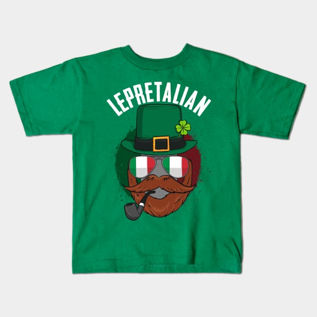 St Patricks Day Lepretalian Irish Italian Leprechaun Kids T-Shirt by E